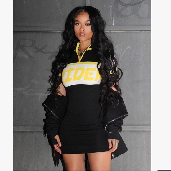 Rider Colorblock Mini Dress - Black/Yellow - Picture 4 of 5